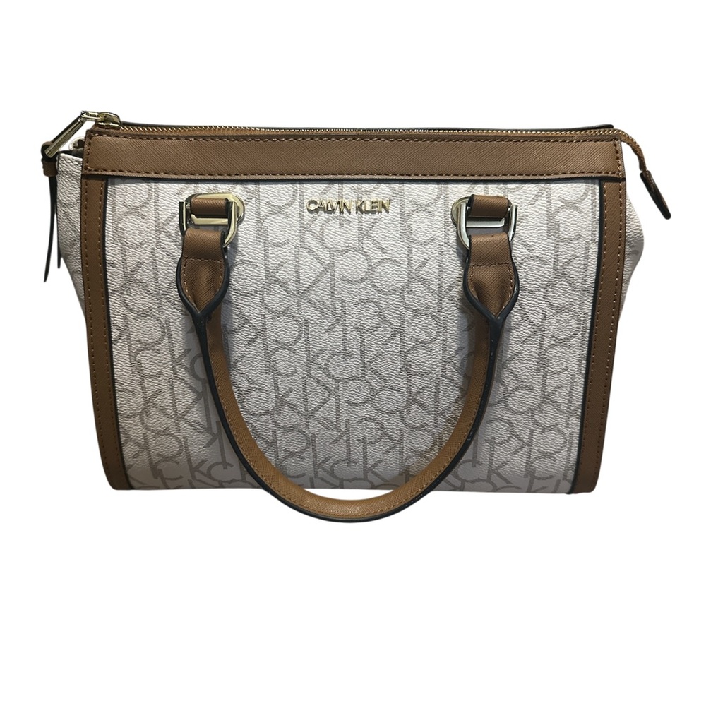 Calvin Klein Mercy Saffiano Leather Satchel